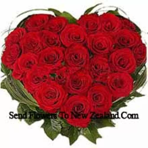 Heart Shaped Basket Of 41 Red Roses