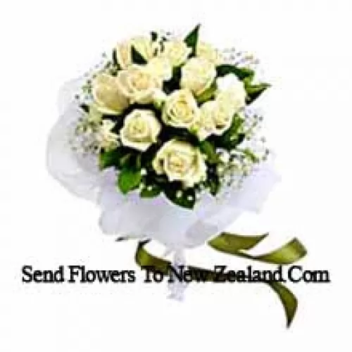 Bouquet de 11 roses blanches